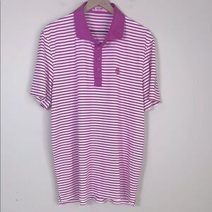 G/Fore Golf Polo Shirt Mens‎ XL Pink White Stripe Preppy Performance